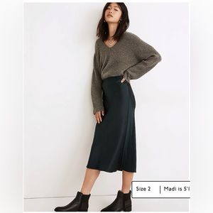 Madewell Satin Midi Slip Skirt